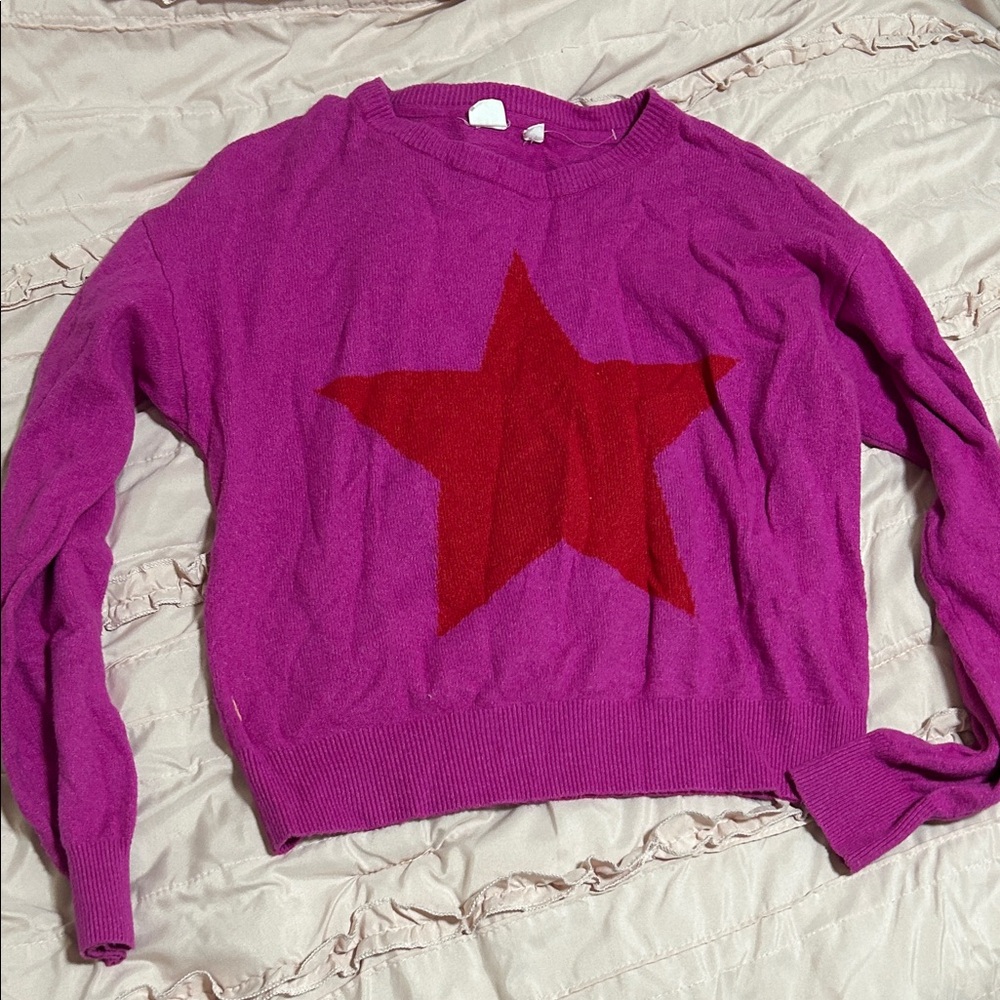 GAP Kids Magenta Sweater with Red Accent